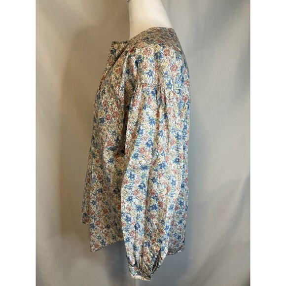 Liz Claiborne Ditsy Floral Cottage Grannycore Button Down Shirt M 100% Cotton - Picture 9 of 12